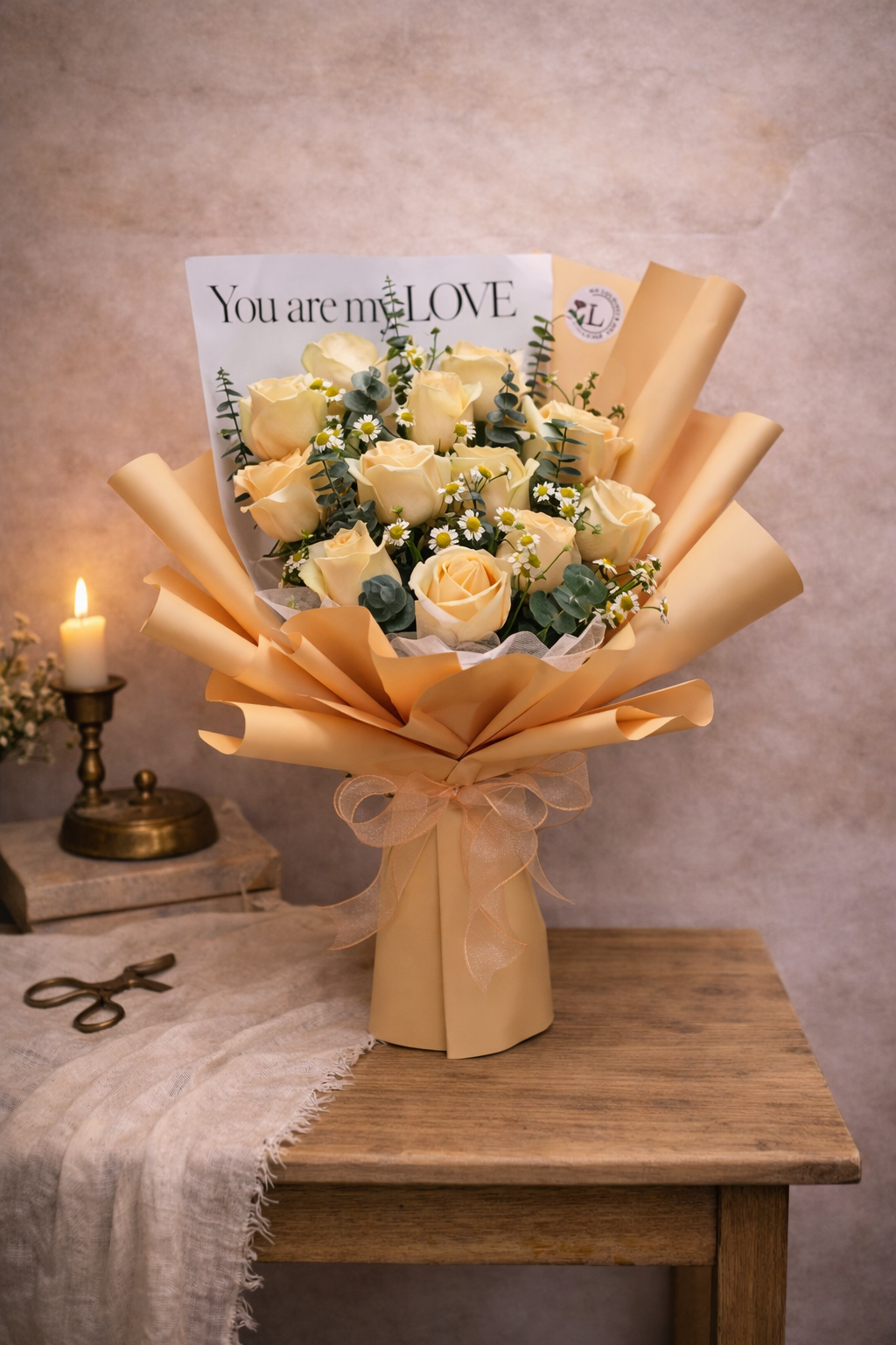 Champagne Roses with Fillers
